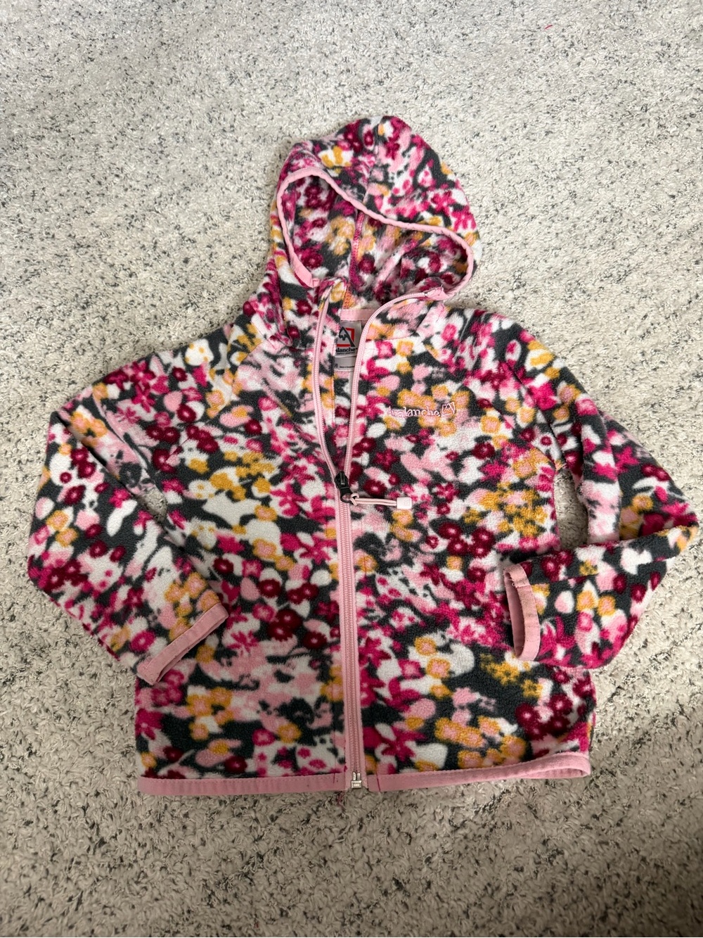 Avalanche Pink Floral Fleece Hoodie for Kids size 4